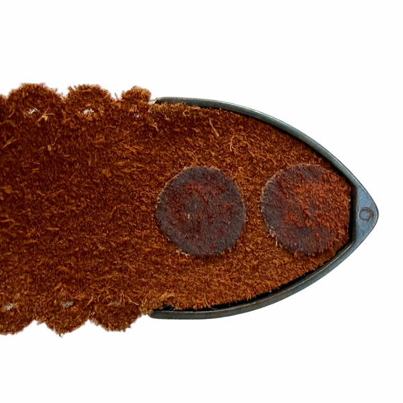 Leatherock Brown Suede Leather Belt Decorative Antique Silver Toned Buckle main image 6